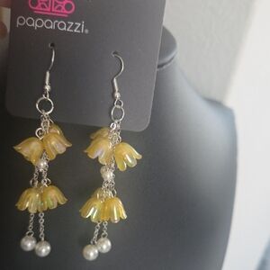 Paparazzi Suspended Sophistication Yellow Earrings NWT